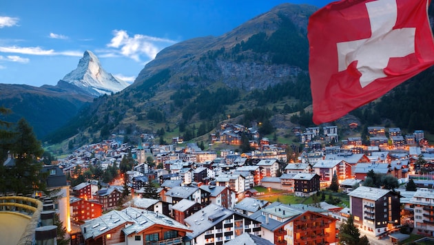 Der Blick auf das Matterhorn in den Schweizer Alpen