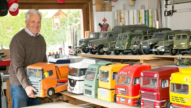 Man glaubt es kaum: All diese Modelle hat Anton Forer aus Holz gefertigt.