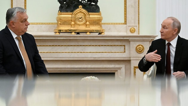 Von links: Ungarns Ministerpräsident Viktor Orbán und Russlands Präsident Wladimir Putin