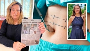 Caros Mutter mit einem „Krone“-Bericht über die junge Frau, die als junger, gesunder Mensch aus ...