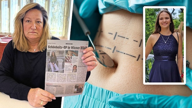 Caros Mutter mit einem „Krone“-Bericht über die junge Frau, die als junger, gesunder Mensch aus ...