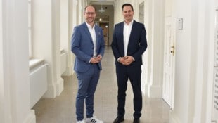 Hier herrschte noch eitle Wonne: LR Mario Gerber (links) und Stephan Willburger. 