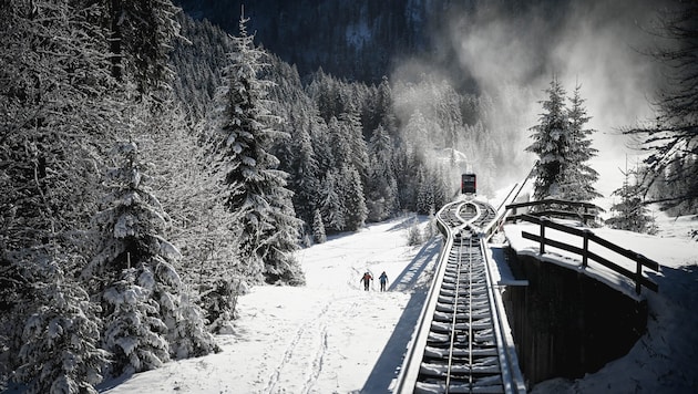 Die Standseilbahn auf der Wurzeralm befördert 1400 Personen pro Stunde.