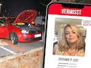 Das ausgebrannte rote Auto des Ex-Freundes wurde auf einem Parkplatz entdeckt. Von Stefanie P. ...