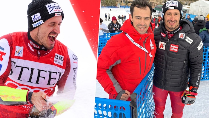 Stefan Brennsteiner jubelt, „Krone“-Reporter Philipp Scheichl gratuliert vor Ort.