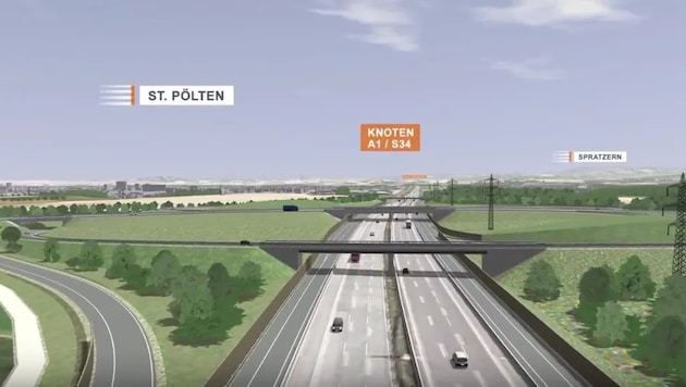 Die Pläne der ASFINAG: Die S34 ist aktuell laut FPÖ-Verkehrssprecher Hafenecker nicht als ...