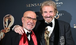Regisseur Otto Retzer und Thomas Gottschalk nach der Preisverleihung