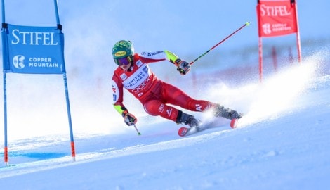 Julia Scheib raste beim Riesentorlauf in Copper auf Platz zwei.