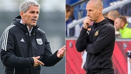 Stefan Kulovits (re.) ist wieder Rapid-Cheftrainer, Didi Kühbauer wartet heute auf ihn.