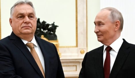Von links: Ungarns Ministerpräsident Viktor Orbán und Russlands Machthaber Wladimir Putin