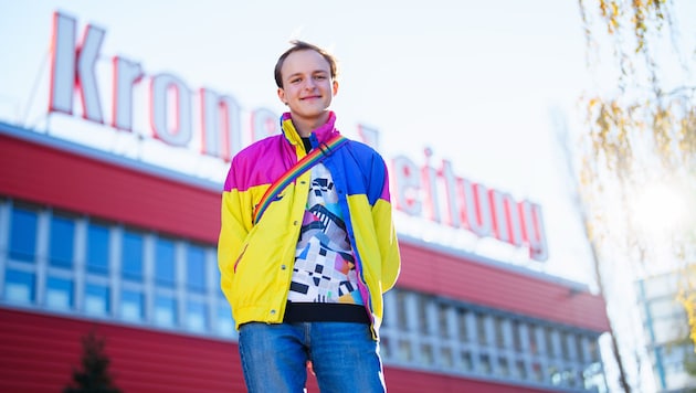 Jonas Bonas zu Besuch bei der „Krone“.