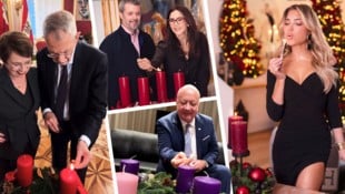 Royals, Promis und Politiker haben die erste Kerze auf ihren Adventkränzen entzündet und Worte ...