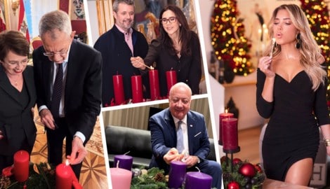 Royals, Promis und Politiker haben die erste Kerze auf ihren Adventkränzen entzündet und Worte ...