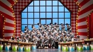 Die jungen Sänger der Singschul‘ Graz spielen 77 Zwerge. 