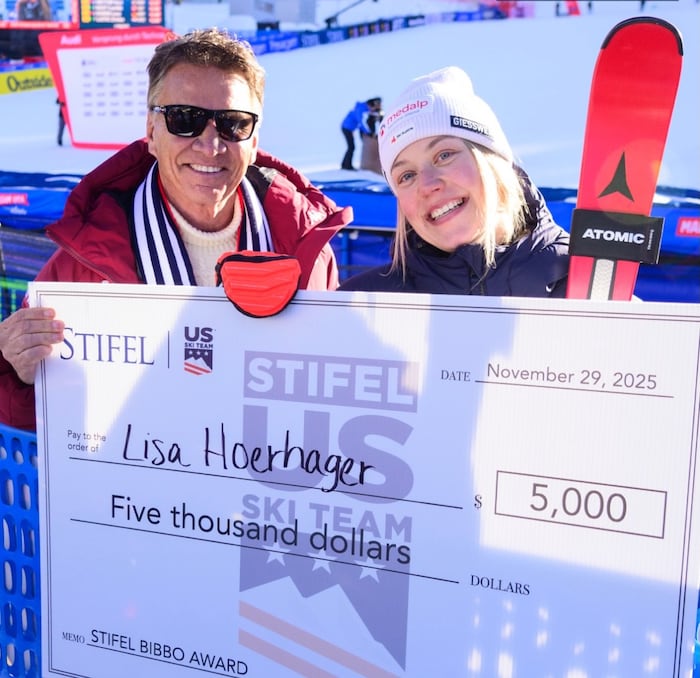 Nach dem Riesentorlauf wurde Hörhager mit 5.000 US-Dollar belohnt.