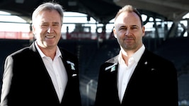 Sturm-Boss Christian Jauk und Wirtschaftsgeschäftsführer Tebbich