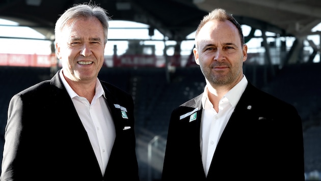 Sturm-Boss Christian Jauk und Wirtschaftsgeschäftsführer Tebbich