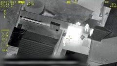 Aufnahmen aus einem Polizeihubschrauber zeigen den Ort der nassen Festnahme.