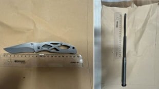 Der Verdächtige hatte ein Klappmesser sowie eine Teleskopstahlrute bei sich.