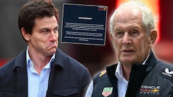 Nach dem Rennen in Katar beschuldigte Helmut Marko (re.) Mercedes (mit Teamchef Toto Wolff). Am ...