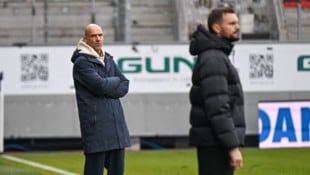 Bullen-Trainer Thomas Letsch (l.) und sein Altacher Kollege Fabio Ingolitsch.