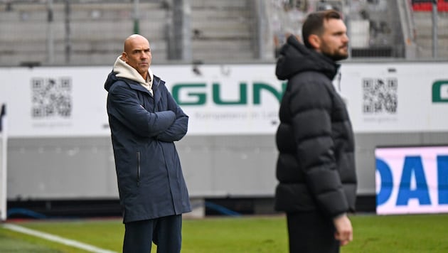 Bullen-Trainer Thomas Letsch (l.) und sein Altacher Kollege Fabio Ingolitsch.