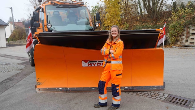 Seit vier Jahren ist Lisa Grillneder mit dem Schneepflug unterwegs.