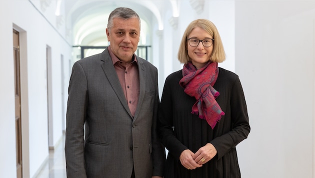 Bildungsdirektor Alfred Klampfer und Bildungs-Landesräting Christine Haberlander (ÖVP)