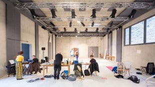 Probenbild von „Pizza“ mit dem Nature Theatre of Oklahoma