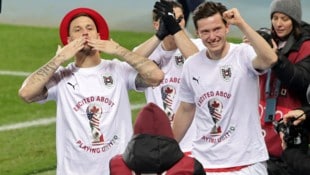 Marko Arnautovic, Marcel Sabitzer und Michael Gregoritsch (von li. nach re.) freuen sich auf die ...