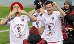 Marko Arnautovic, Marcel Sabitzer und Michael Gregoritsch (von li. nach re.) freuen sich auf die ...