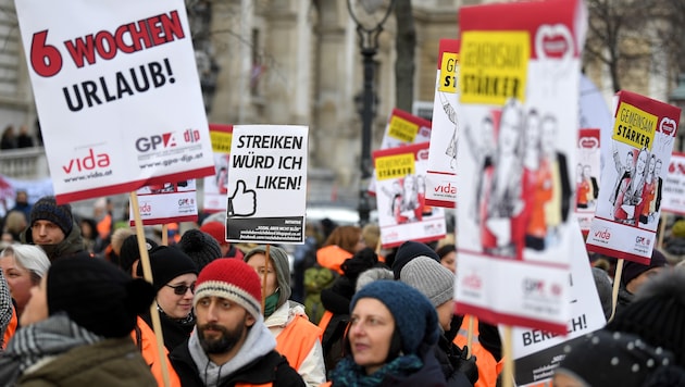 Die Proteste erfolgen von Dienstag bis Donnerstag stundenweise