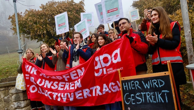 Im Anton-Afritsch-Kinderdorf von Affido in Thal wurde am Dienstag gestreikt.