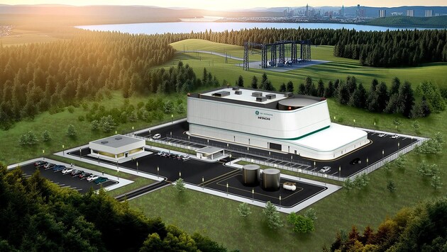 Illustration eines BWRX-300 am Standort Clinch River