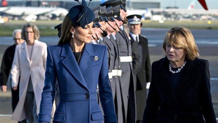Prinzessin Kate empfing Elke Büdenbender, die ihren Ehemann Frank-Walter Steinmeier zum ...