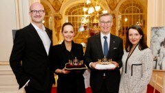 Organisator Bernd Pürcher, Designerin Eva Poleschinski, Juwelier Klaus Weikhard und ...