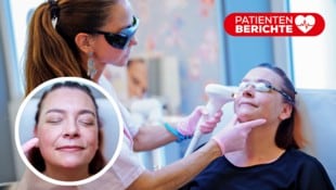 Dr. Barbara Franz macht der Patientin Mut. Die Behandlung mit dem Laser tut nicht sehr weh.