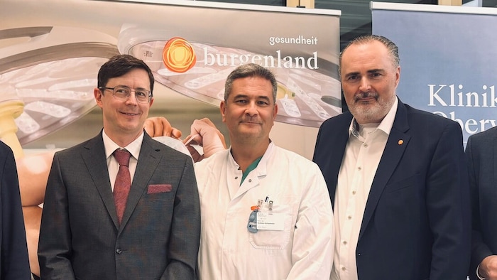 OA Dr. Dietl, Prim. Dr. Ochsenhofer und LH Doskozil präsentierten die Pläne für die ...