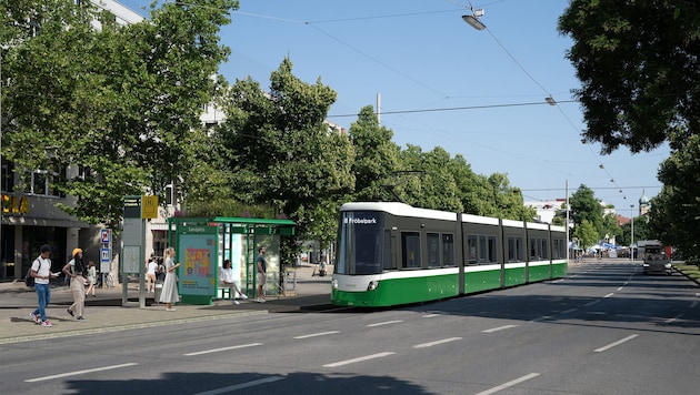 Die neue Bim-Linie 8 würde ab 2033 auch über den Lendplatz führen.