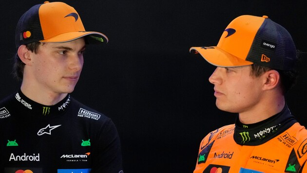 Oscar Piastri (l.) und Lando Norris (r.) können beide noch Weltmeister werden.
