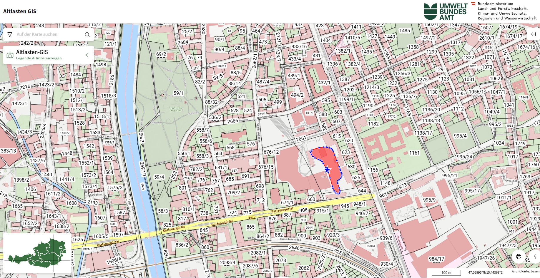 Das Gelände in der Steyrergasse ist auch im Altlastenatlas eingezeichnet.