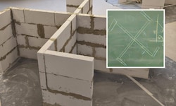 Das gemauerte Hakenkreuz – das kleine Bild zeigt die Skizze – bildet den Ausgangspunkt für die ...