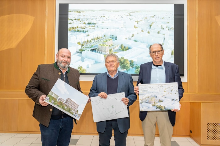 Mark Perz, Wolfgang Malik und Michael Zorzi (v.li.) stellten die Pläne zum Projekt vor.