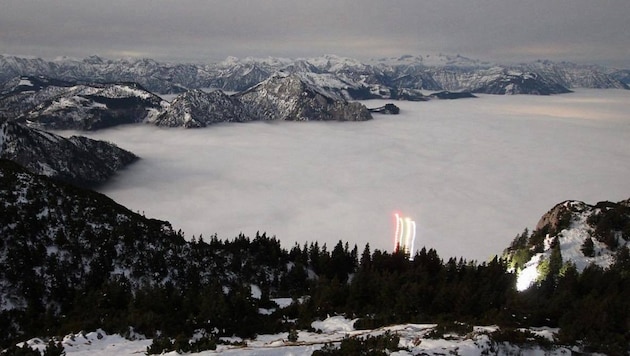 Die dichte Nebeldecke erschwerte den Einsatz.