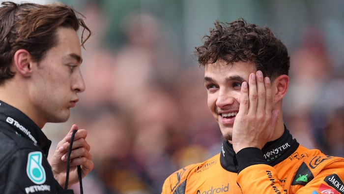 George Russell (l.) rät McLaren von Stallordern ab.