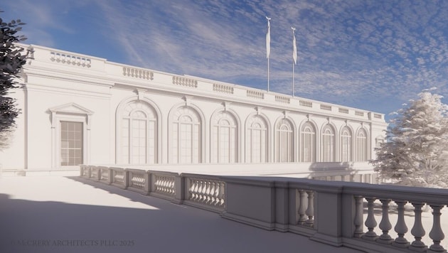 So sollte der neue Ballsaal des Weißen Hauses nach Plänen des Architekturbüros McCrery aussehen.