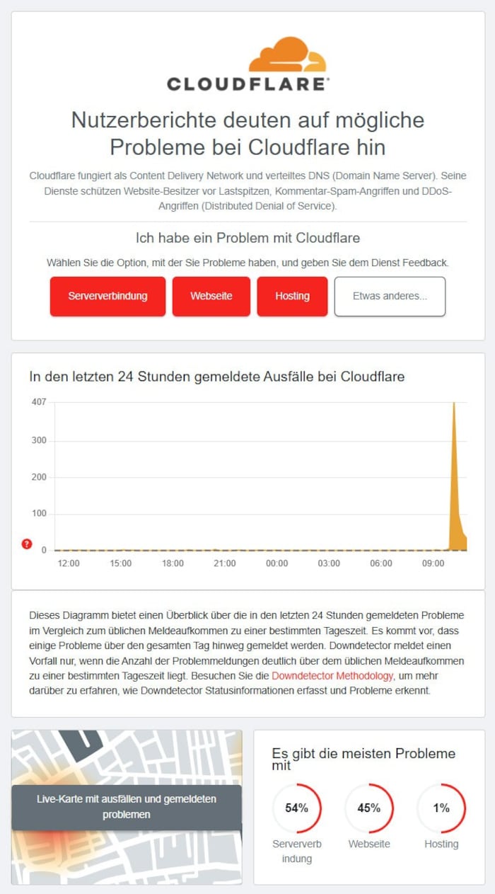 Am Freitagvormittag schlug auch in Österreich der Störungs-Detektor aus.