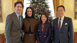 Justin Trudeau, Katy Perry, Yuko Kishida und Fumio Kishida