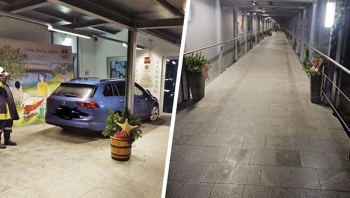 Diesen schmalen Fußgängerweg fuhr ein Pensionist mit seinem Pkw in Heidenreichstein ...