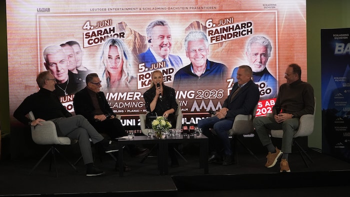 Die Präsentation des Summer Opening mit Andreas Keinprecht, Klaus Leutgeb, Mario Kunasek und ...